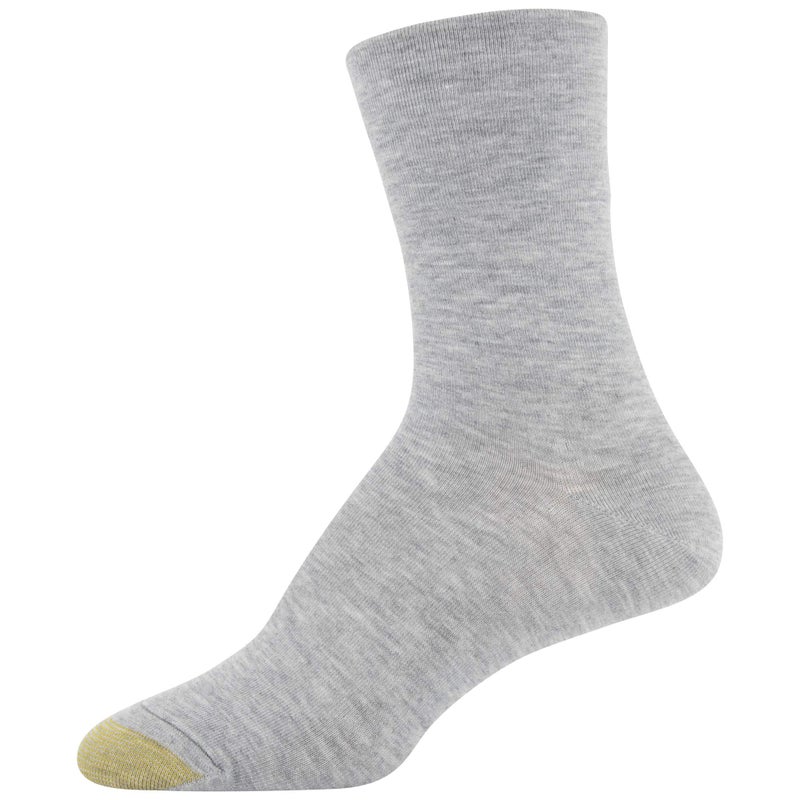 GOLDTOE Women's Ultra Soft Mid Crew Socks, 6-Pairs, Light Grey Assorted, Shoe Size: 6-9 - Image 3